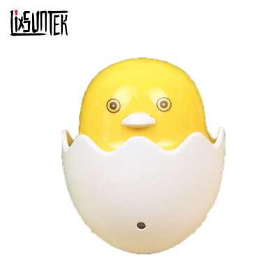 Cute baby night light battery Little yellow duck with egg shell shape led night light